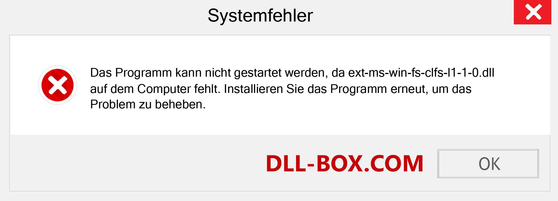 ext-ms-win-fs-clfs-l1-1-0.dll-Datei fehlt?. Download für Windows 7, 8, 10 - Fix ext-ms-win-fs-clfs-l1-1-0 dll Missing Error unter Windows, Fotos, Bildern