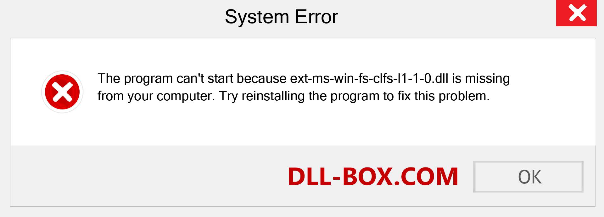  ext-ms-win-fs-clfs-l1-1-0.dll file is missing?. Download for Windows 7, 8, 10 - Fix  ext-ms-win-fs-clfs-l1-1-0 dll Missing Error on Windows, photos, images