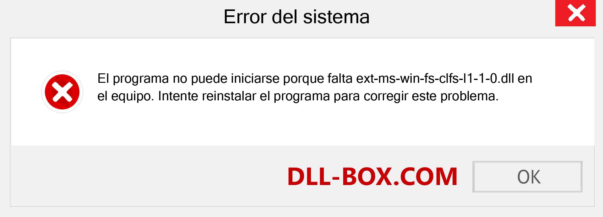 ¿Falta el archivo ext-ms-win-fs-clfs-l1-1-0.dll ?. Descargar para Windows 7, 8, 10 - Corregir ext-ms-win-fs-clfs-l1-1-0 dll Missing Error en Windows, fotos, imágenes