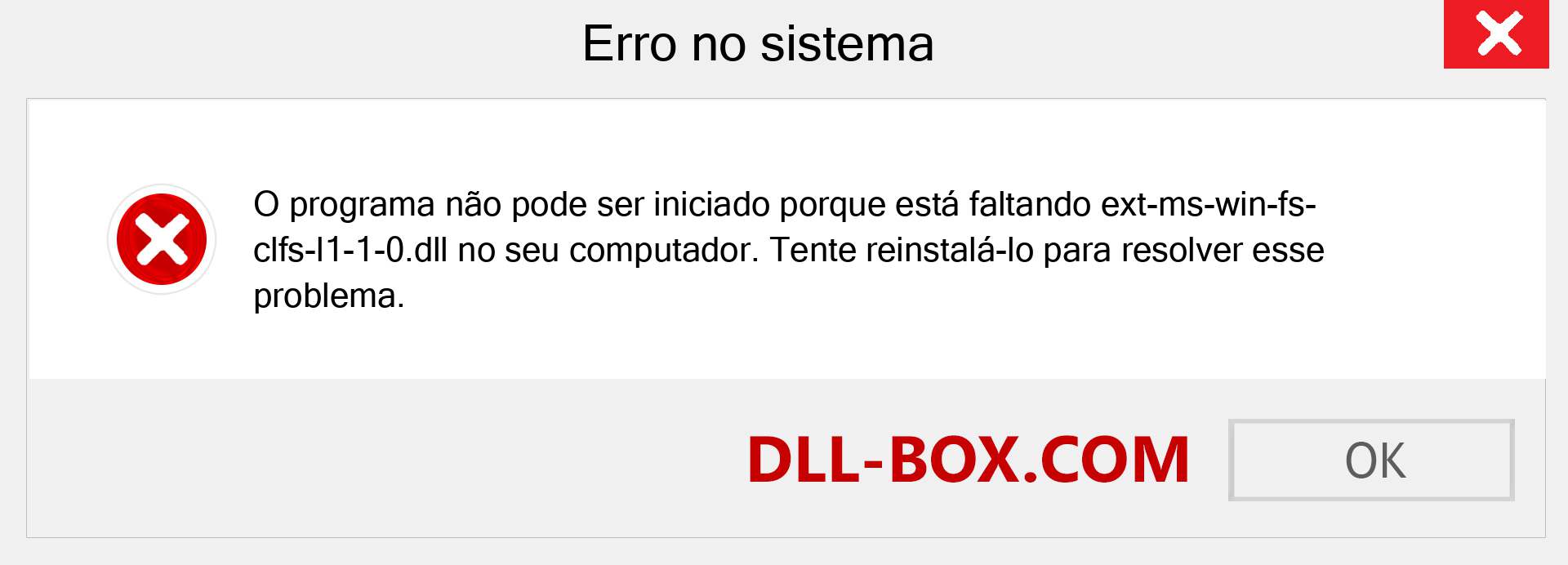 Arquivo ext-ms-win-fs-clfs-l1-1-0.dll ausente ?. Download para Windows 7, 8, 10 - Correção de erro ausente ext-ms-win-fs-clfs-l1-1-0 dll no Windows, fotos, imagens